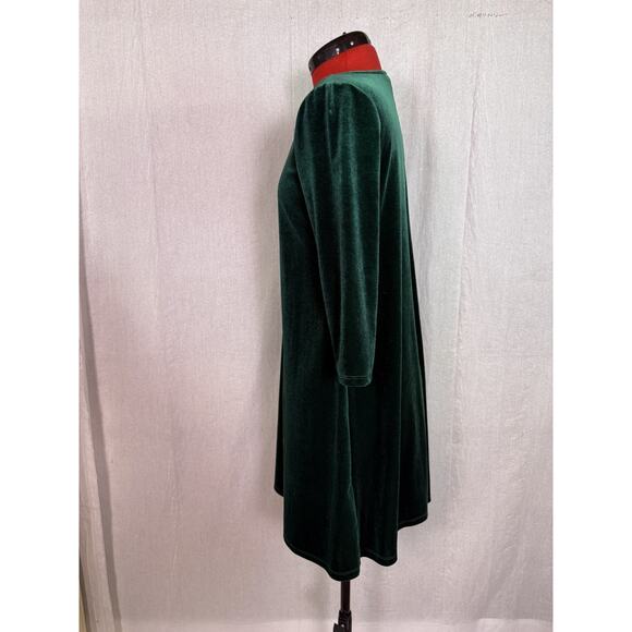 MSK Petite Dress Size Medium Petite Green Knee Length Dress Velvet E122 - Picture 3 of 11